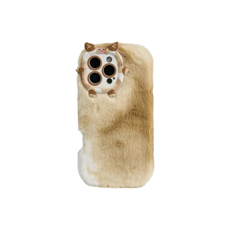 Wei Xin Plush Material Plush Gradient Quad Colors Phone Cases Compatible With IPhone 16/15 Pro Max/Apple 13/14 Pro/Max-7
