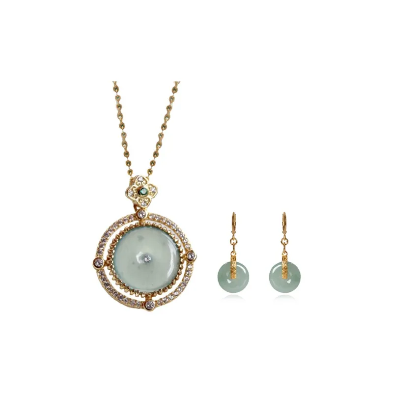 Long Fu Glutinous Jade Jadeite Necklaces Women's-0