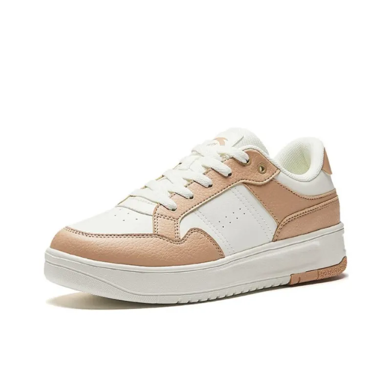 Anta Broken Bamboo Slip Resistant Cushioning Low Top Skateboard Shoes Women's White Brown-1