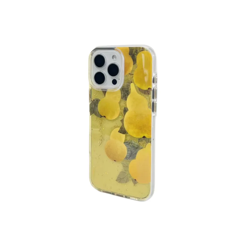 Wei Xin Acrylic Material Glitter Yellow Gourd Phone Cases Compatible With IPhone 16/15 Pro Max/Apple 13/14 Pro/Max-2