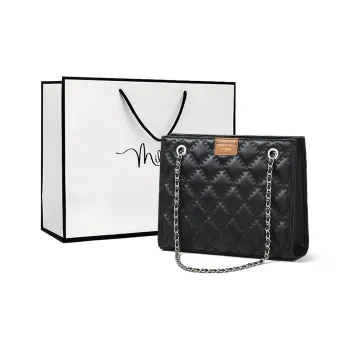 MILLIE'S Cow Leather With Synthetic Leather Tote Bag, Shoulder Bag Regular Women's Black