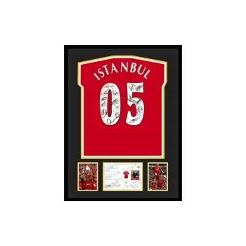 Three For Autographed 2005 Istanbul Champions League Final Jersey EM Certificate Framed