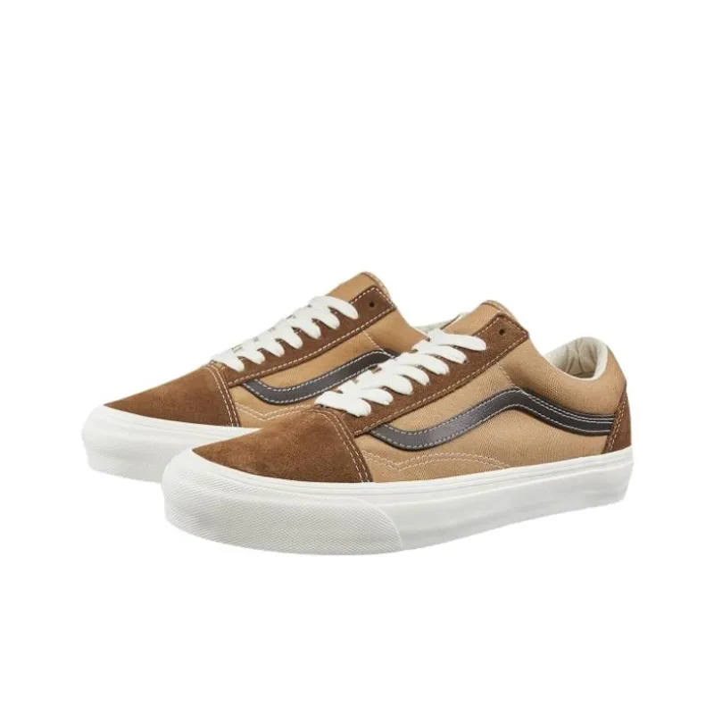 Vans Lightweight And Breathable Low Top Skateboard Shoes Unisex Brown-1