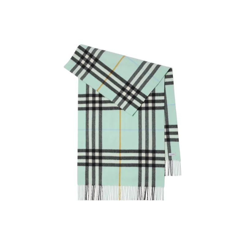 Burberry Cashmere Knit Scarves Women's Mint Green-1