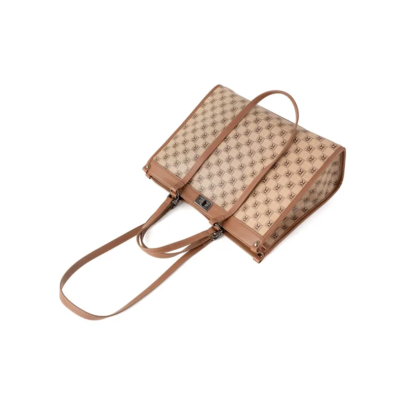 Vigno Synthetic Leather One Shoulder Handbag Regular Women's Coffee/Khaki-6