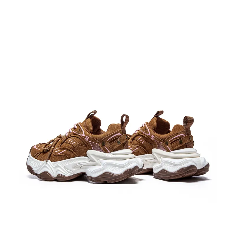 MQ Slip Resistant And Abrasion Resistant Coverage Low Top Chunky Sneakers Women's Vintage Beige-10