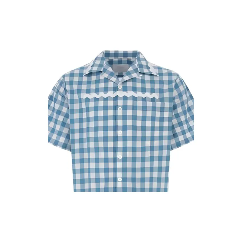 PRADA Check Pattern Short Sleeved Shirt-2