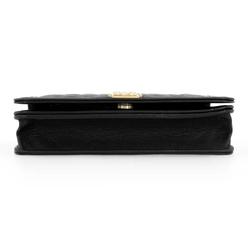CHANEL Leboy Grain Caviar Cow Leather Pochette, Shoulder Bag, Crossbody Bag Women's Black-3