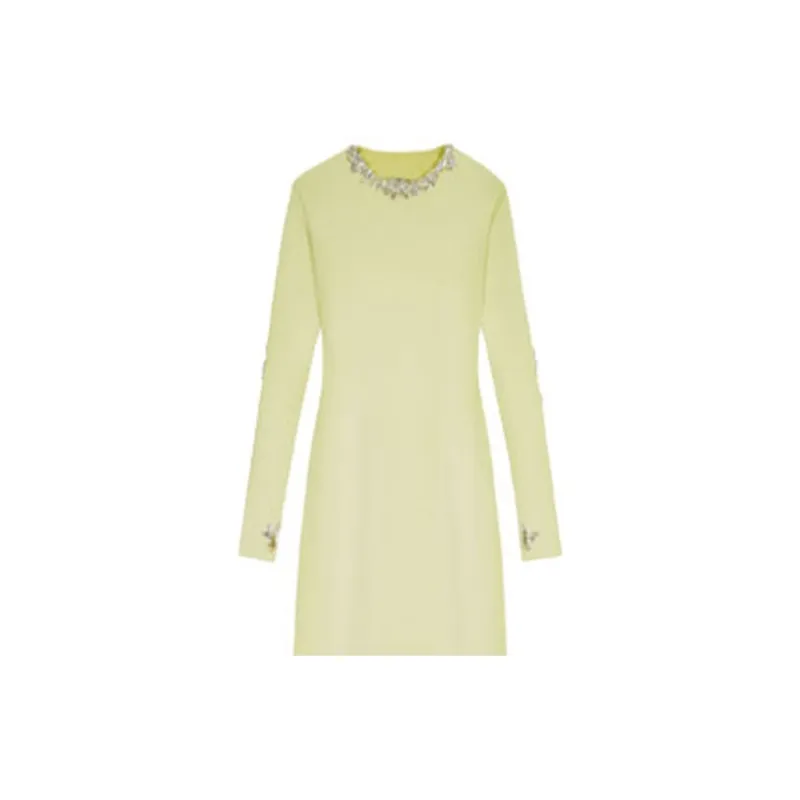 Givenchy Long-Sleeved Dresses Women's Lemon Yellow-2
