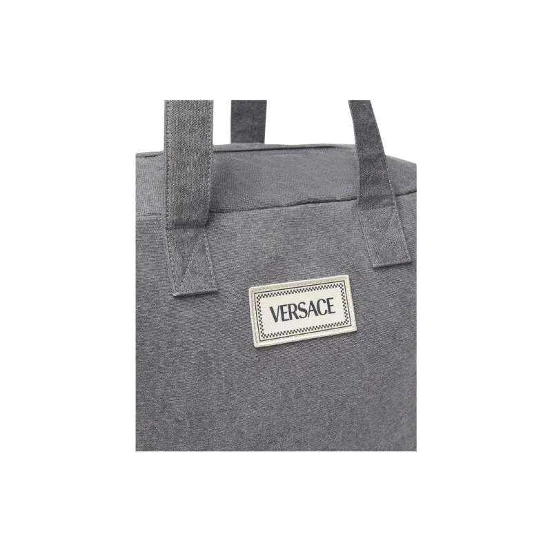 FANSIZHE 90S VINTAGE Cotton Tote Bag Shopping Bag Shoulder Bags Women's Gray-3