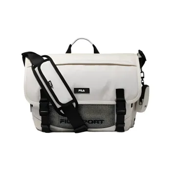 FILA Nylon Messenger Bag, Crossbody Bag, Shoulder Bag Regular Unisex Cream