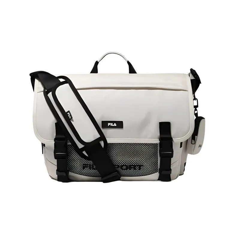 FILA Nylon Messenger Bag, Crossbody Bag, Shoulder Bag Regular Unisex Cream-0