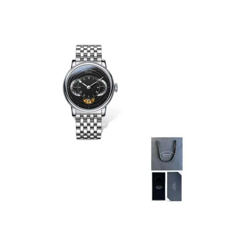 BORMAN Automatic Mechanical Movement Stainless Steel Watchband Men's Watches White Dial-3