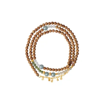 Moon Seal Hundred Rivers Laoshan Sandalwood Bracelets Unisex