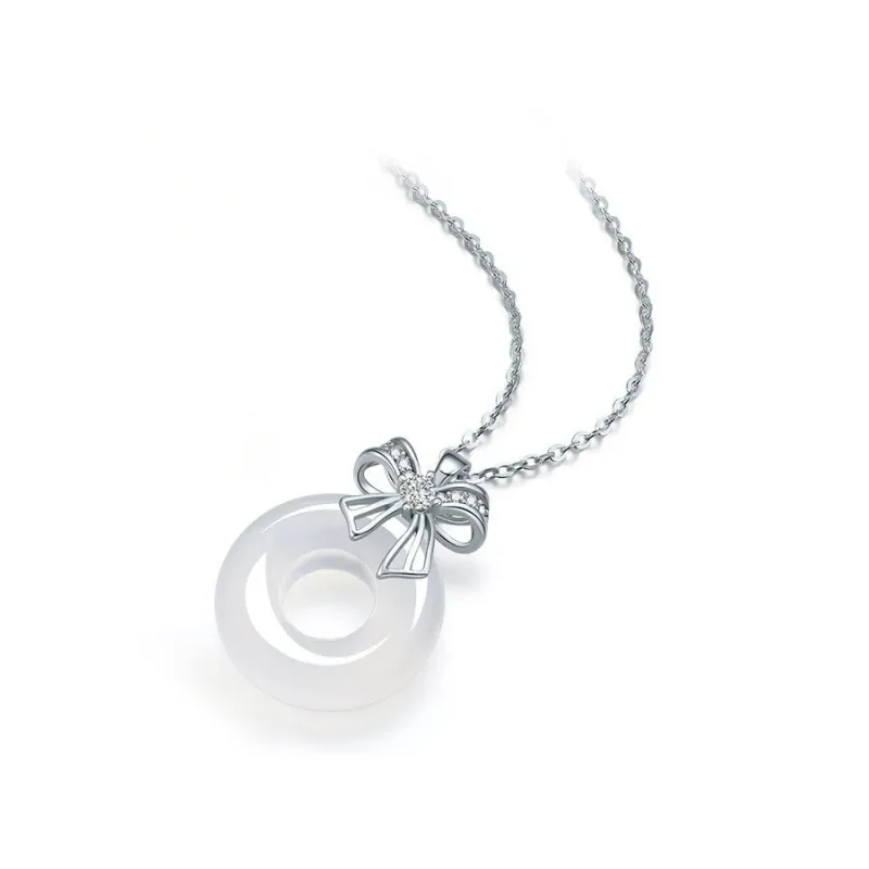 Qing Yi Chalcedony Necklaces Unisex-2