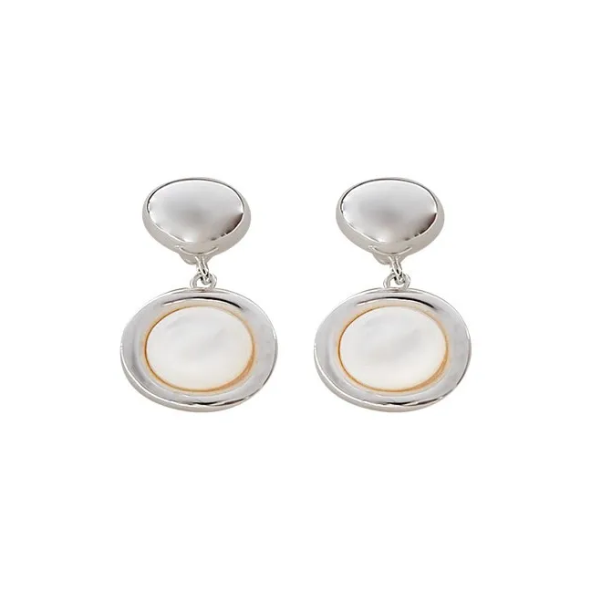 GITHA Mother Of Pearl 925 Sterling Silver Stud Earrings Women's-0