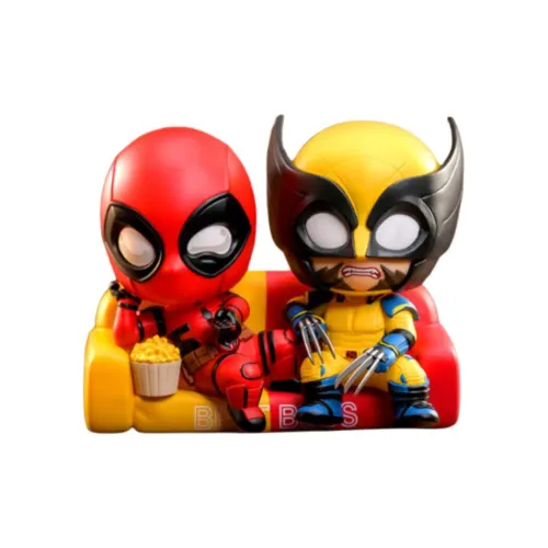 Hot Toys Marvel Character Deadpool And The Wolverine Masked Edition Chibi Figures