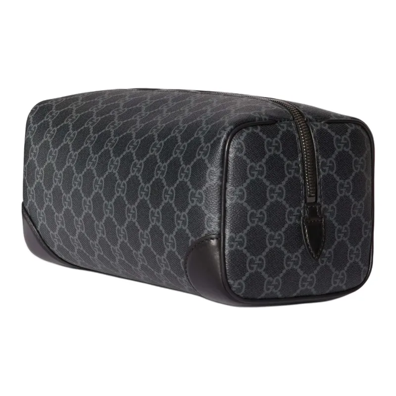 GUCCI GG Emblem Fabric Makeup Bag Medium Size Men's Black-1