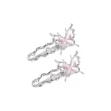 Liquid Butterfly Hair Clip[1 Pair Pink]