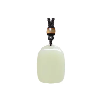 MARY WINDSOR Hetian Jade Double Sided Amulet Pendant Pale Greenish White Jade Unisex