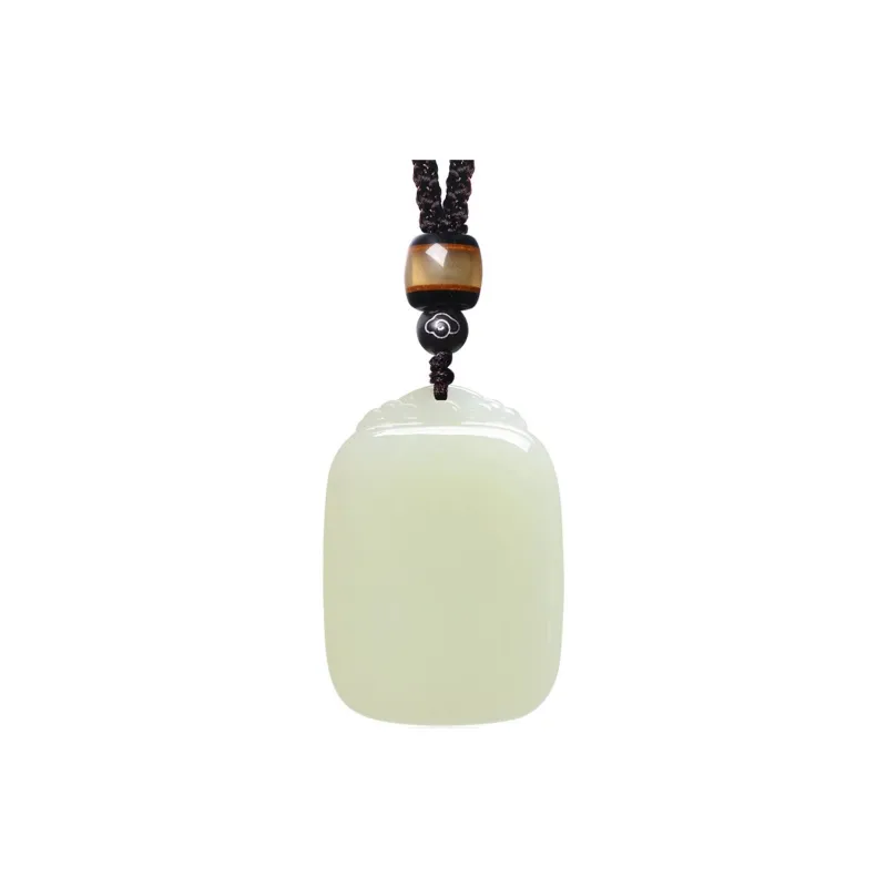 MARY WINDSOR Hetian Jade Double Sided Amulet Pendant Pale Greenish White Jade Unisex-0