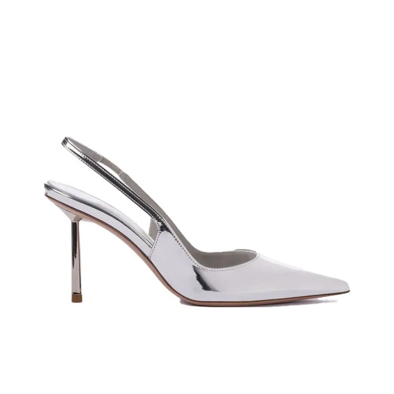 Le Silla Bella 80mm Metallic Slingback Pumps-1