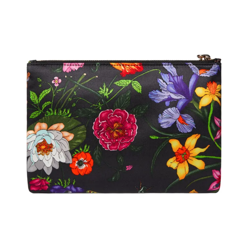 GUCCI GG Marmont Silk Clutch Women's Black Multicolor-3