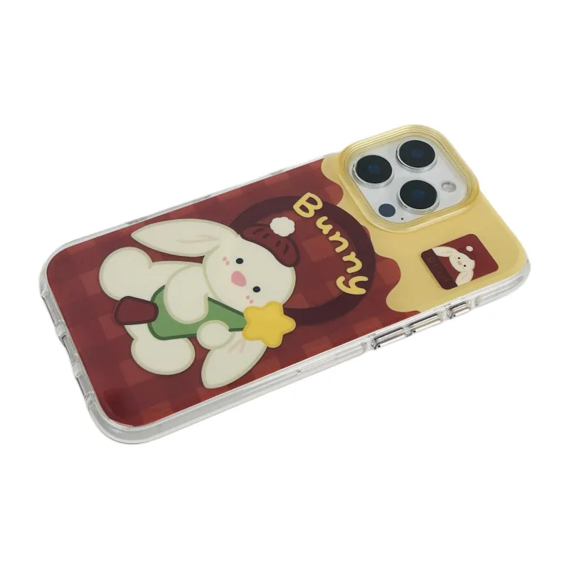 Wei Xin Acrylic Material Rabbit Magnetic Stand Phone Cases Compatible With IPhone 16/15 Pro Max/Apple 13/14 Pro/Max-8