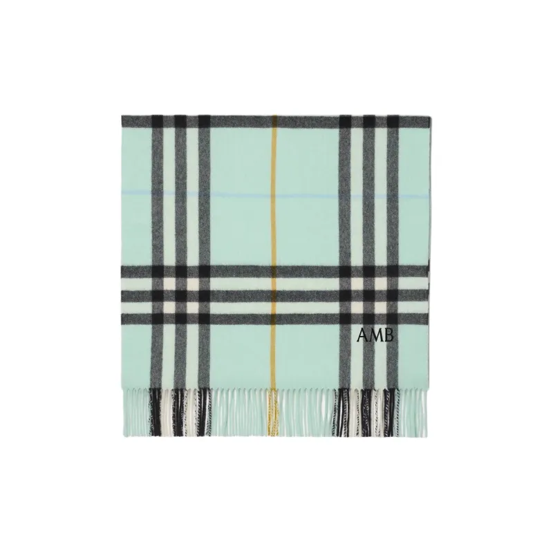 Burberry Cashmere Knit Scarves Women's Mint Green-0
