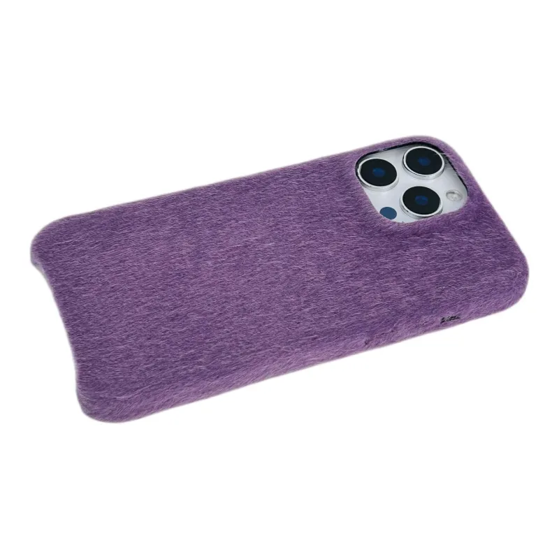 Wei Xin Plush Material Purple Plush Bowknot Phone Cases Compatible With IPhone 16/15 Pro Max/Apple 13/14 Pro/Max-7
