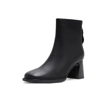 HUANAI Ankle Boots Women's Black/Beige