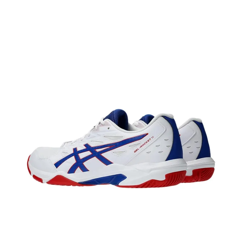 Asics Gel Rocket 11 Cushioning, Slip Resistant, And Abrasion Resistant Low Top Training Shoes Men's White-3