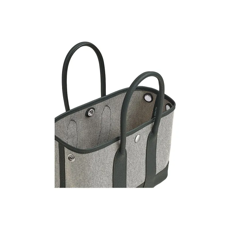 HERMES Canvas With Leather Crossbody Handbag Mini Women's Rain Cloud Gray-2