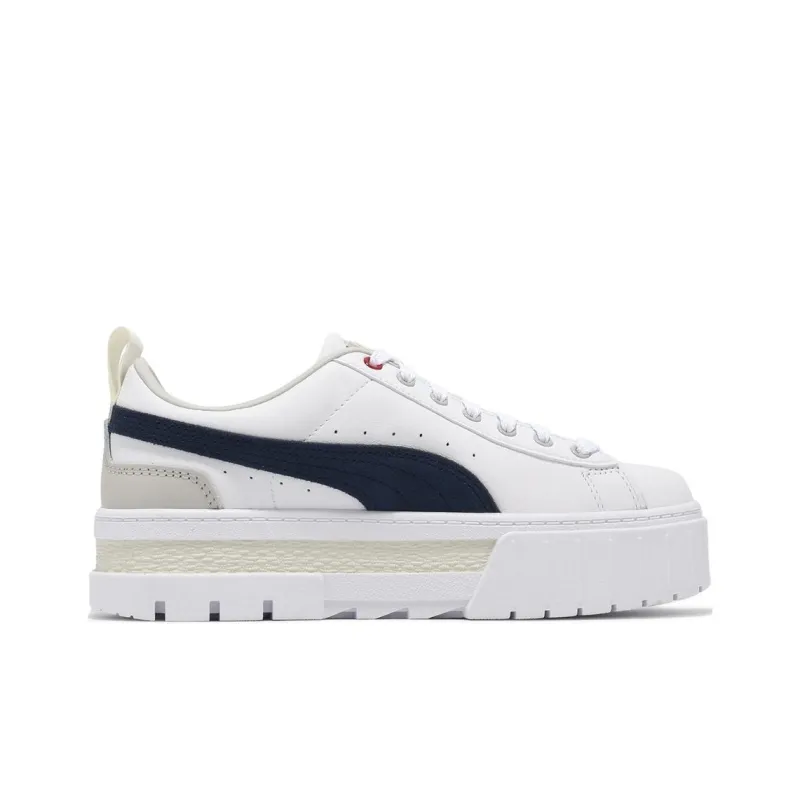 PUMA Mayze Wear resistant And Lightweight Low Top Skateboard Shoes Women's White-1