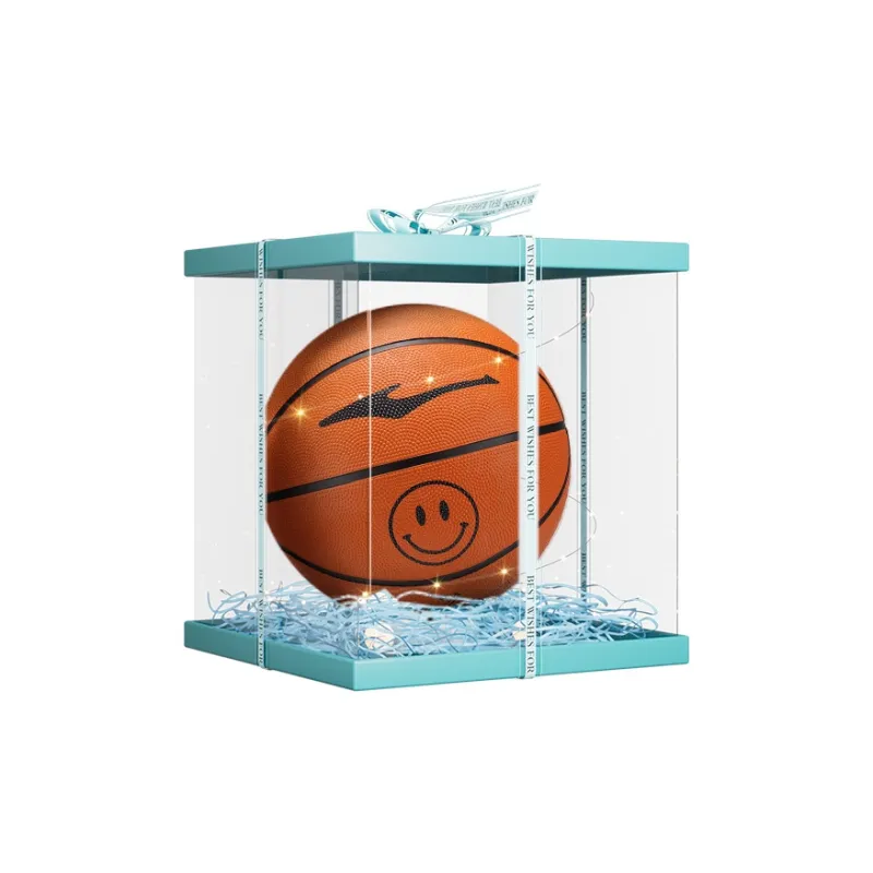 Erke Smiley Face Collection Rubber Basketball Brown Size 7.5 Training Competition Unisex-7