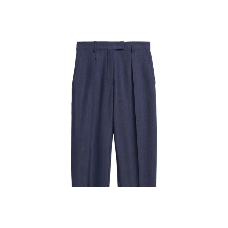 MaxMara Studio Casual Pants Women's Navy Blue-4