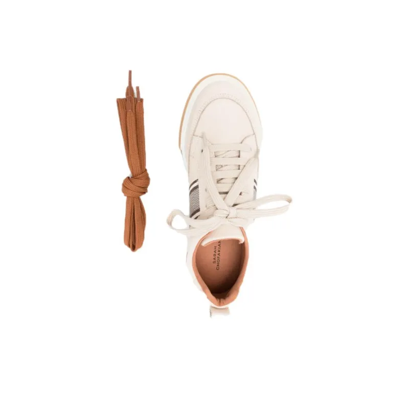 Sarah Chofakian Lady Bird Low-Top Skateboard Shoes Women's Beige Brown-4