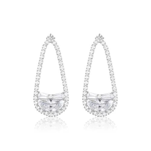 Abyb Charming Rhodium plated Copper Earrings Women's