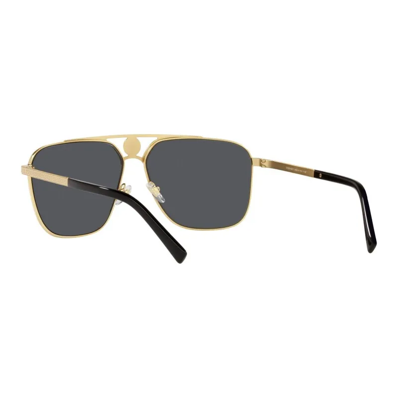 VERSACE Metal Aviator Sunglasses Men's Gold-4