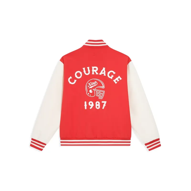 XTEP Baseball Jacket Unisex Enchanted Red-1