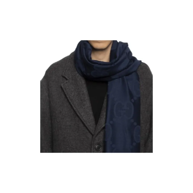 GUCCI Knit Scarves Unisex Marine Blue-2