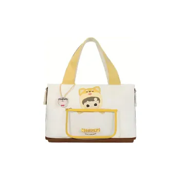POP MART Polyester Canvas Bag, Handbag Regular Unisex White