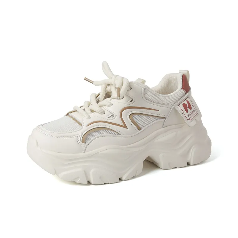 HUANAI Lightweight Height Increasing Low Top Chunky Sneakers Women's-0