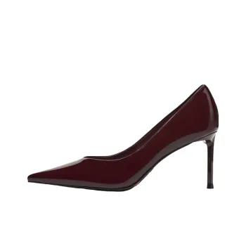 Staccato Black Rose/Red Rose Slim Heel High Heels 7.5cm Women's
