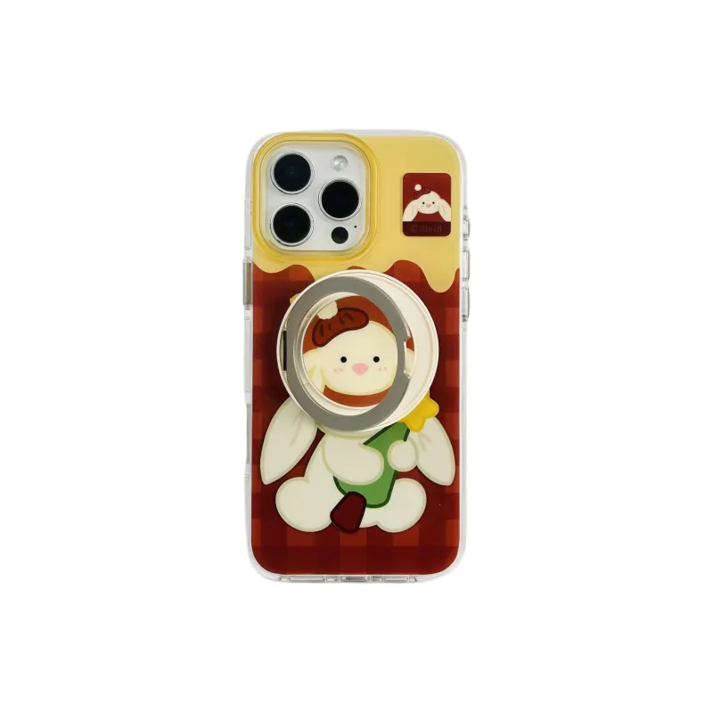 Wei Xin Acrylic Material Rabbit Magnetic Stand Phone Cases Compatible With IPhone 16/15 Pro Max/Apple 13/14 Pro/Max-1