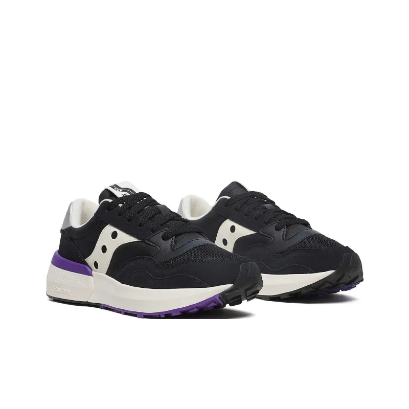 Saucony Jazz Anti Slip Wear Resistant Low Top Running Shoes Women's Black White-2