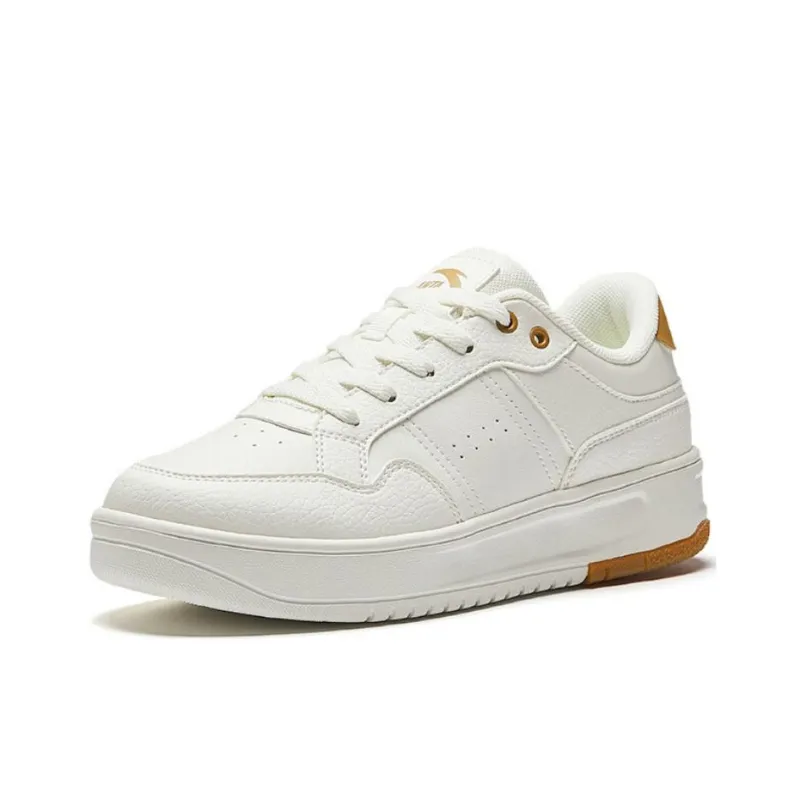Anta Broken Bamboo Anti Slip Wear Resistant Low Top Skateboard Shoes Women's White-1