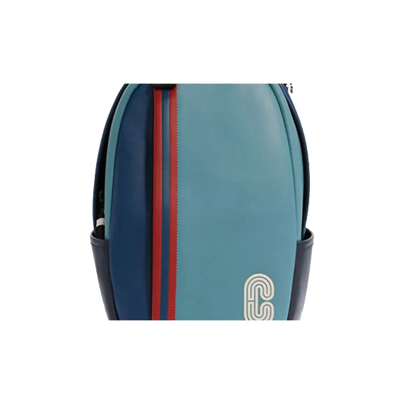 COACH Edge Cow Leather One Shoulder Backpack Handbag Men's Blue Mixed Color-3