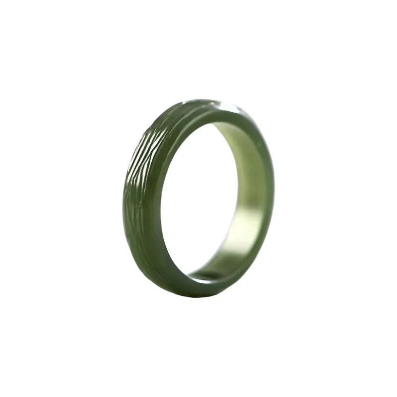 Lingxiang Yurun Rings Green Jade Unisex-0