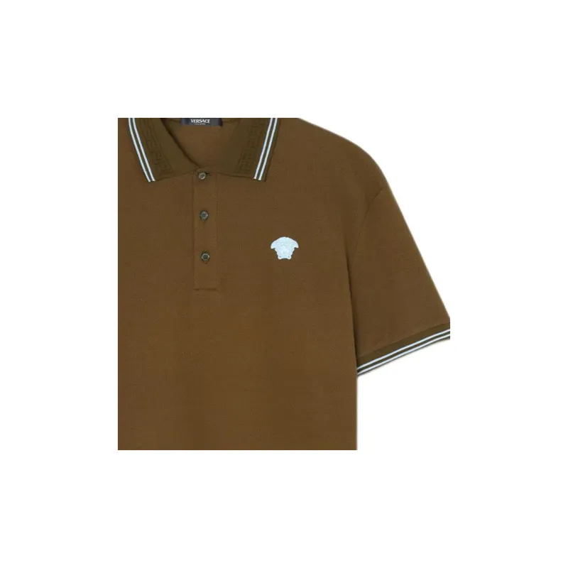 VERSACE Medusa-Embroidered Short-Sleeved Polo Shirt-4